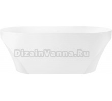 Акриловая ванна Wellsee Croquis 165x75 см, отдельностоящая, белая, овальная, на ножках, со сливом-переливом, с донным клапаном, фурнитура золото