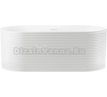 Акриловая ванна Wellsee Eclatant 2.0 165x80 см, отдельностоящая, белая, овальная, на ножках, со сливом-переливом, с донным клапаном, фурнитура черная