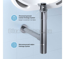 Комплект Wellsee Drainage System 182114002 с донным клапаном без перелива, хром