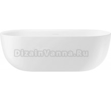 Акриловая ванна Wellsee Chic Riviera 170x75 см, отдельностоящая, белая, овальная, на ножках, со сливом-переливом, с донным клапаном