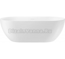 Акриловая ванна Wellsee Chic Riviera 180x85 см, отдельностоящая, белая, овальная, на ножках, со сливом-переливом, с донным клапаном, фурнитура черная