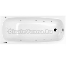 Акриловая ванна WHITECROSS Layla Smart Nano 170x75 см, встраиваемая, с гидромассажем, белая, с каркасом, со сливом-переливом