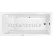 Акриловая ванна WHITECROSS Palace Soft 170x75 см, встраиваемая, с гидромассажем, белая, с каркасом, со сливом-переливом, фурнитура бронза