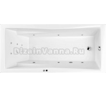 Акриловая ванна WHITECROSS Palace Line 180x80 см, встраиваемая, с гидромассажем, белая, с каркасом, со сливом-переливом