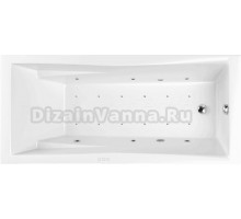 Акриловая ванна WHITECROSS Palace Relax 180x80 см, встраиваемая, с гидромассажем, белая, с каркасом, со сливом-переливом