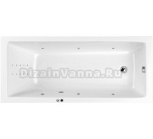 Акриловая ванна WHITECROSS Wave Line Nano 160x80 см, встраиваемая, с гидромассажем, белая, с каркасом, со сливом-переливом