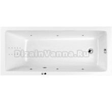 Акриловая ванна WHITECROSS Wave Line Nano 170x70 см, встраиваемая, с гидромассажем, белая, с каркасом, со сливом-переливом