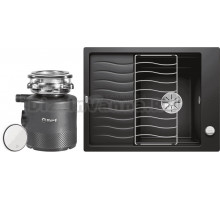 Комплект Мойка Blanco Elon 45S 525879 черная + Измельчитель Bort Alligator X