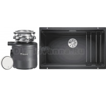 Комплект Мойка Blanco Etagon 700-U антрацит + Измельчитель Bort Alligator X