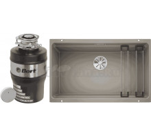 Комплект Мойка Blanco Etagon 700-U серый беж + Измельчитель Bort Alligator Mega