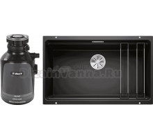 Комплект Мойка Blanco Etagon 700-U черная + Измельчитель Bort Alligator 93410754