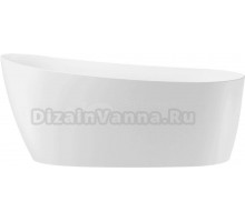 Акриловая ванна Wellsee Paradise Story 170x75 см, отдельностоящая, белая, овальная, на ножках, со сливом-переливом, с донным клапаном, фурнитура белая