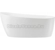 Акриловая ванна Wellsee Paradise Story 170x75 см, отдельностоящая, белая, овальная, на ножках, со сливом-переливом, с донным клапаном, фурнитура черная