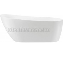 Акриловая ванна Wellsee Paradise Story 180x80 см, отдельностоящая, белая, овальная, на ножках, со сливом-переливом, с донным клапаном, фурнитура белая