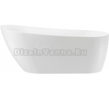 Акриловая ванна Wellsee Paradise Story 180x80 см, отдельностоящая, белая, овальная, на ножках, со сливом-переливом, с донным клапаном, фурнитура черная