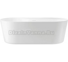 Акриловая ванна Wellsee Vanille Joie 180x85 см, отдельностоящая, белая, овальная, на ножках, со сливом-переливом, с донным клапаном