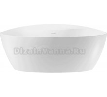 Акриловая ванна Wellsee Laster 175x85 см, отдельностоящая, белая, овальная, на ножках, со сливом-переливом, с донным клапаном