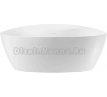 Акриловая ванна Wellsee Laster 175x85 см, отдельностоящая, белая, овальная, на ножках, со сливом-переливом, с донным клапаном, фурнитура черная