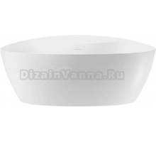 Акриловая ванна Wellsee Laster 175x85 см, отдельностоящая, белая, овальная, на ножках, со сливом-переливом, с донным клапаном, фурнитура золото