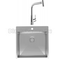 Комплект Мойка Reflexion Iseo RX2250SS полированная сталь + Смеситель MEGA Life MG-TK09 хром