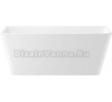 Акриловая ванна Wellsee Graceful Pro 150x75 см, отдельностоящая, белая, на ножках, со сливом-переливом, с донным клапаном, фурнитура черная