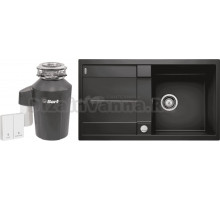 Комплект Мойка Blanco Metra 5S 525918 черная + Измельчитель Bort Alligator Green