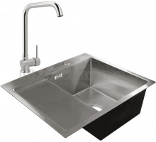 Комплект Мойка PREMIAL Swift 468909 R сатин + Смеситель MEGA Didim MG-CM107 хром