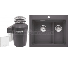 Комплект Мойка Blanco Pleon 6 Split темная скала + Измельчитель Bort Alligator Green