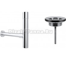 Сифон для раковины Wellsee Drainage System 182114005 с универсальным выпуском, хром