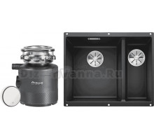 Комплект Мойка Blanco Subline 340/160-U антрацит, левая + Измельчитель Bort Alligator X