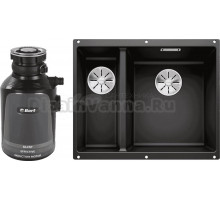 Комплект Мойка Blanco Subline 340/160-U черная, правая + Измельчитель Bort Alligator 93410754