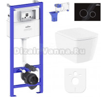 Комплект Lavinia Boho Унитаз подвесной Aveo Rimless 3306101R + Крышка-сиденье Aveo 33290600 с микролифтом + Инсталляция RelFix 38010010 + Кнопка RelFix 380502MB матовая черная, хром + Дозатор RelFix 38040010