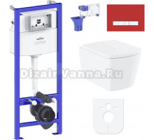 Комплект Lavinia Boho Унитаз подвесной Aveo Rimless 3306101R + Крышка-сиденье Aveo 33290600 с микролифтом + Инсталляция RelFix 38010010 + Кнопка RelFix 3805005R красная, хром + Дозатор RelFix 38040010