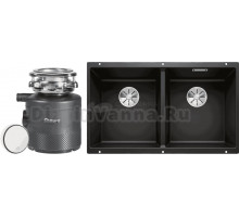 Комплект Мойка Blanco Subline 350/350-U черная + Измельчитель Bort Alligator X