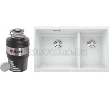 Комплект Мойка Blanco Subline 430/270-U белая + Измельчитель Bort Alligator Mega