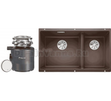 Комплект Мойка Blanco Subline 430/270-U кофе + Измельчитель Bort Alligator X