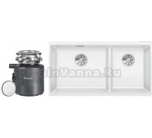 Комплект Мойка Blanco Subline 480/320-U белая + Измельчитель Bort Alligator X