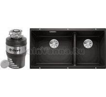 Комплект Мойка Blanco Subline 480/320-U черная + Измельчитель Bort Alligator Mega
