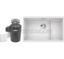 Комплект Мойка Blanco Subline 700-U Level белая + Измельчитель Bort Alligator Green