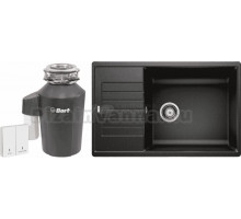 Комплект Мойка Blanco Zia XL 6S Compact 526019 черная + Измельчитель Bort Alligator Green