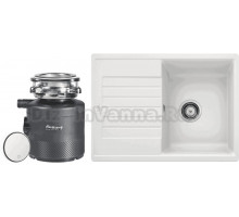 Комплект Мойка Blanco Zia 45 S Compact 524725 белая + Измельчитель Bort Alligator X