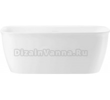 Акриловая ванна Wellsee Brillant iCon 160x80 см, отдельностоящая, белая, на ножках, со сливом-переливом, с донным клапаном