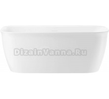 Акриловая ванна Wellsee Brillant iCon 160x80 см, отдельностоящая, белая, на ножках, со сливом-переливом, с донным клапаном, фурнитура черная
