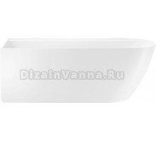 Акриловая ванна Wellsee Camellia L 165x80 см, отдельностоящая, белая, на ножках, со сливом-переливом, с донным клапаном