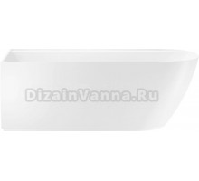 Акриловая ванна Wellsee Camellia L 165x80 см, отдельностоящая, белая, на ножках, со сливом-переливом, с донным клапаном, фурнитура золото