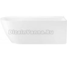 Акриловая ванна Wellsee Camellia R 165x80 см, отдельностоящая, белая, на ножках, со сливом-переливом, с донным клапаном, фурнитура белая
