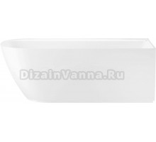 Акриловая ванна Wellsee Camellia R 165x80 см, отдельностоящая, белая, на ножках, со сливом-переливом, с донным клапаном, фурнитура золото