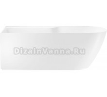 Акриловая ванна Wellsee Camellia 2.0 L 165x80 см, отдельностоящая, белая, на ножках, со сливом-переливом, с донным клапаном, фурнитура черная