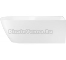 Акриловая ванна Wellsee Camellia 2.0 R 165x80 см, отдельностоящая, белая, на ножках, со сливом-переливом, с донным клапаном, фурнитура черная