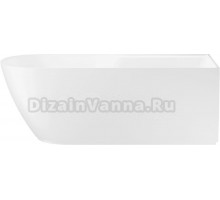 Акриловая ванна Wellsee Camellia 2.0 R 165x80 см, отдельностоящая, белая, на ножках, со сливом-переливом, с донным клапаном, фурнитура золото
